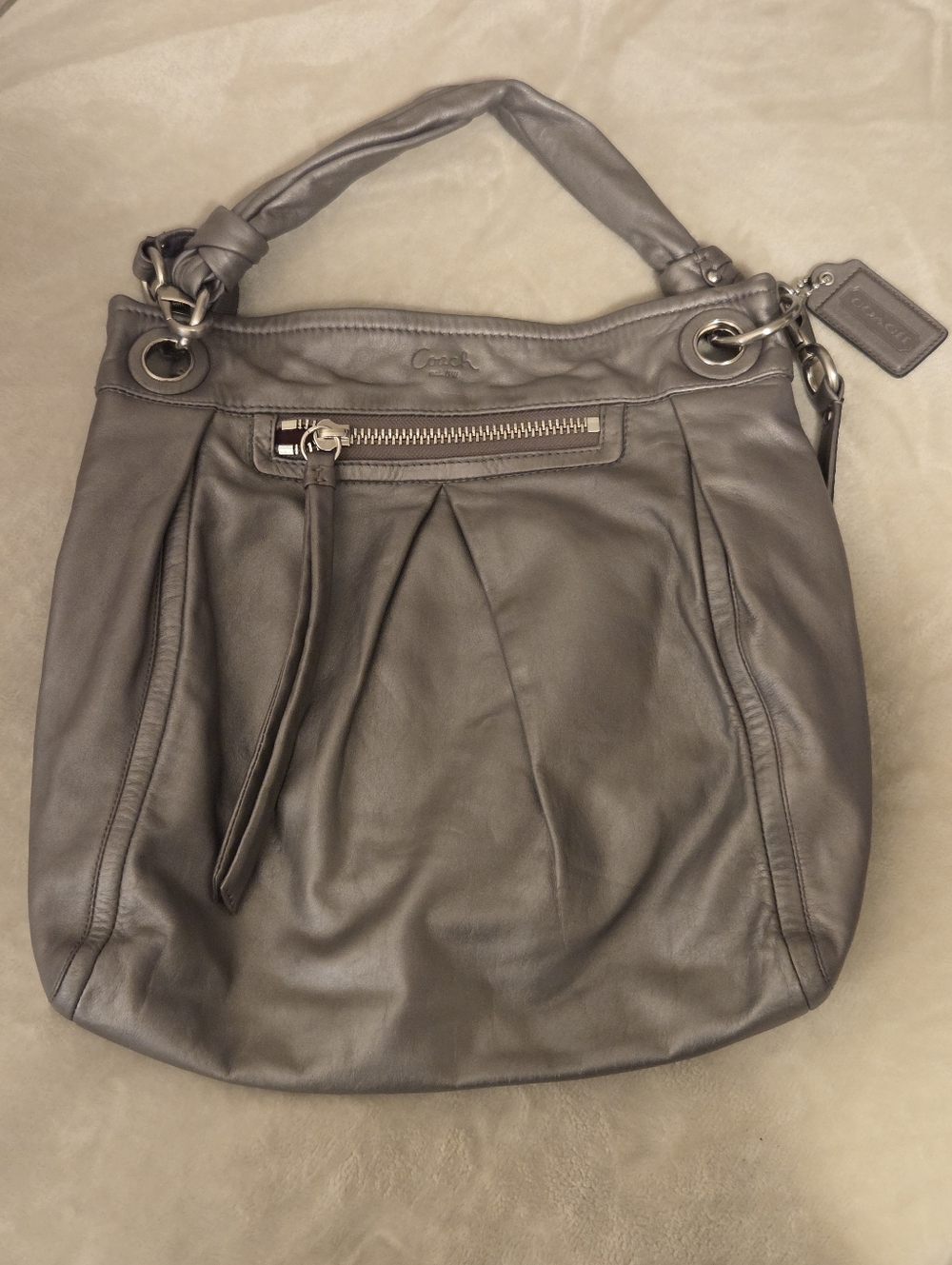 COACH Vintage Pewter Parker Hippy Boho bag